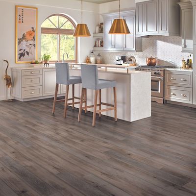 luxury vinyl plank floors in a kitchen